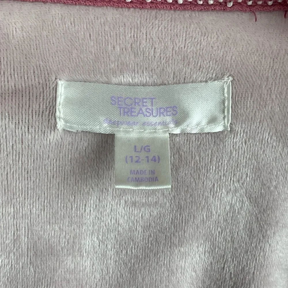 Pre-Owed Secret Treasures Pink Velour Pajama Set Size L